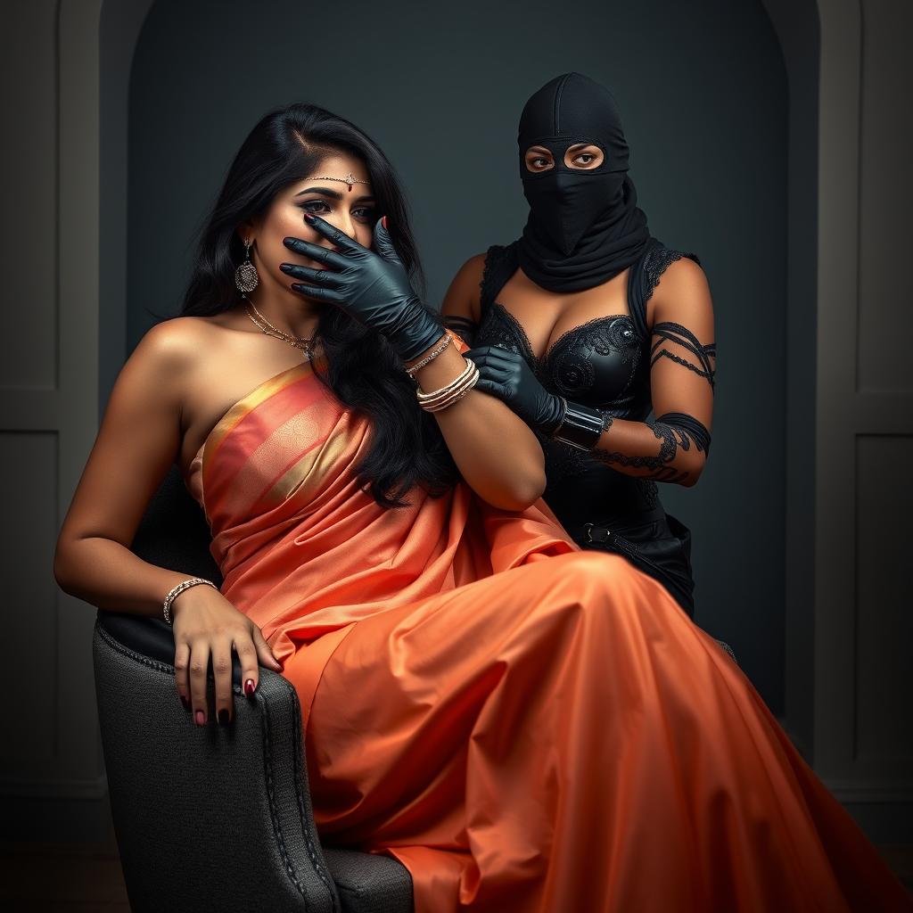 Two sexy Indian women, Sara and Tara, in a captivating scene