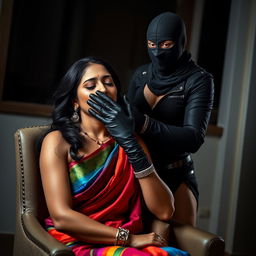 Two sexy Indian women, Sara and Tara, in a dramatic scene