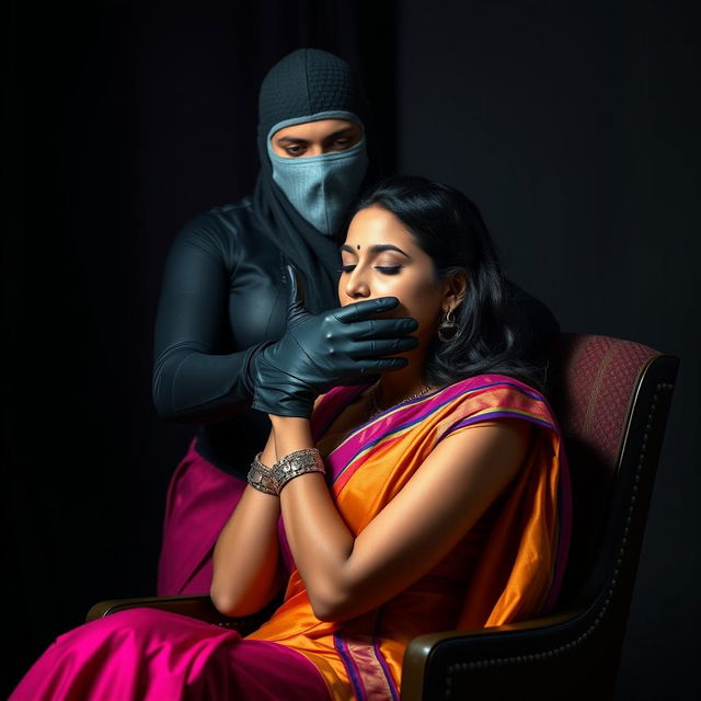 Two sexy Indian women, Sara and Tara, in a dramatic scene