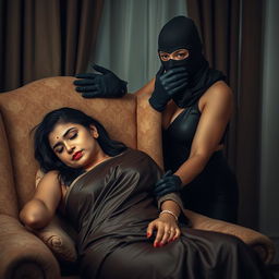 Two sexy Indian women in a captivating but intense scene