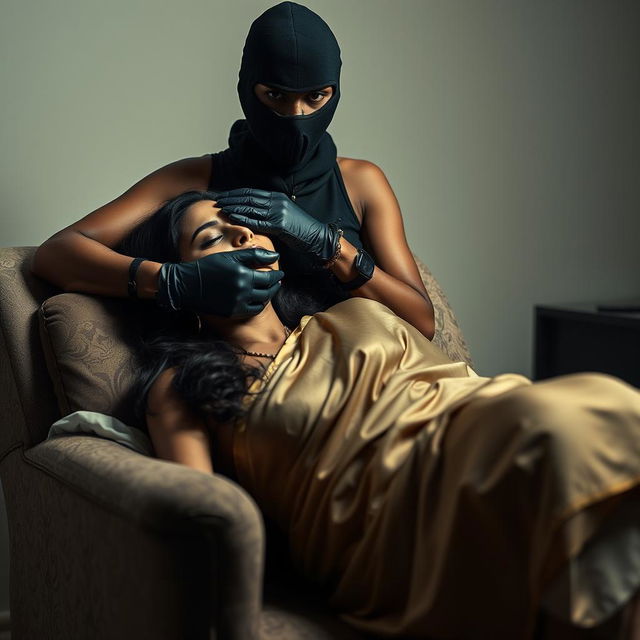 Two sexy Indian women in a captivating but intense scene