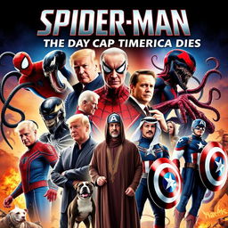 A movie poster featuring characters from the Spider-Man universe including Spider-Man in his iconic red and blue suit, Venom with his menacing, black tendrils, and Carnage with his chaotic, red and black design