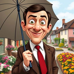 A cartoon style illustration of a comical man resembling Mr