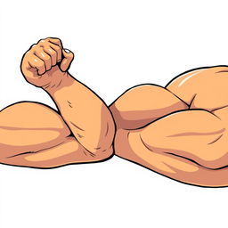 A close-up illustration of a pair of strong, muscular arms, flexing in a powerful pose