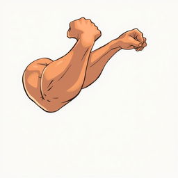 A close-up illustration of a pair of strong, muscular arms, flexing in a powerful pose