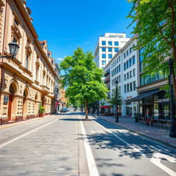 A visually striking image of a street in Kyiv that seamlessly transitions from old to new