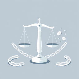 A simple illustration depicting the themes of law, corruption, asset recovery