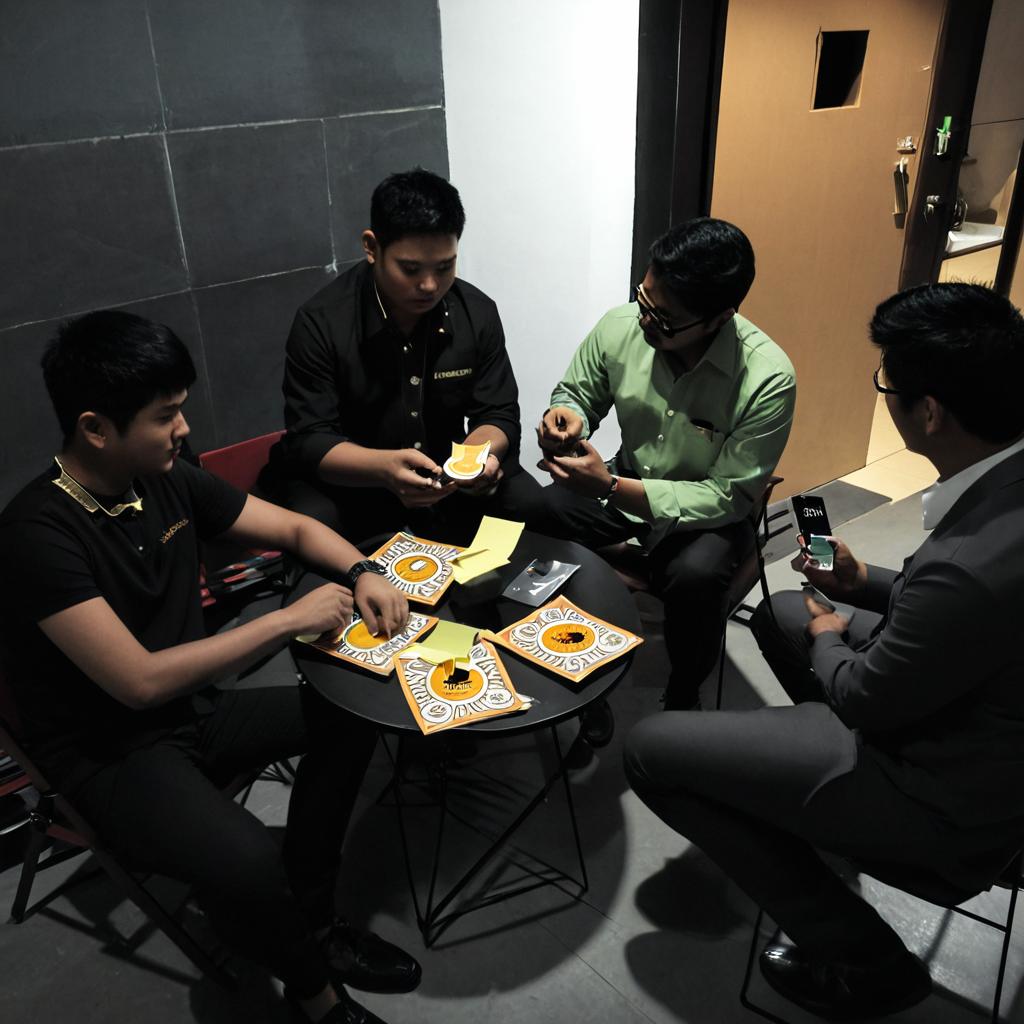 ubah menjadi sedang memegang sticky note