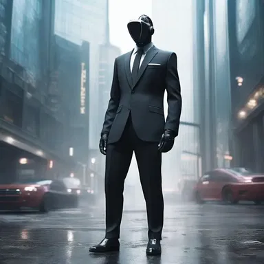 In the futuristic dystopian world, the protagonist wears a suit made of acrylonitrile fabric for protection against toxic environments.