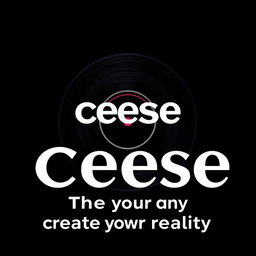 A modern, dark, and bold logo for 'Ceese The Day', incorporating the symbol for 'create your own reality'