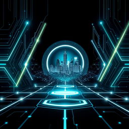 A visually striking and modern tech-themed cover photo featuring futuristic technology elements such as circuit patterns, glowing lines, and abstract geometrical shapes
