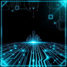 A visually striking and modern tech-themed cover photo featuring futuristic technology elements such as circuit patterns, glowing lines, and abstract geometrical shapes