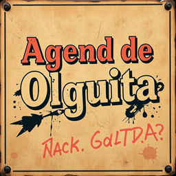 An antique-style street art poster featuring the phrase 'Agenda de Olguita'
