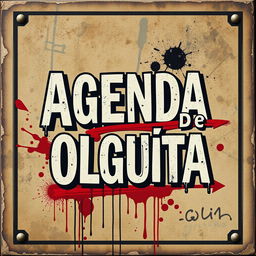 An antique-style street art poster featuring the phrase 'Agenda de Olguita'