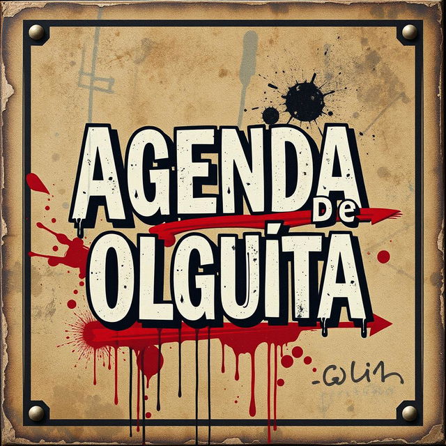 An antique-style street art poster featuring the phrase 'Agenda de Olguita'