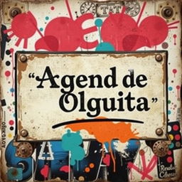 An antique-style street art poster featuring the phrase 'Agenda de Olguita'