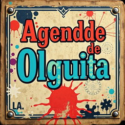 An antique-style street art poster featuring the phrase 'Agenda de Olguita'