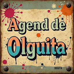 An antique-style street art poster featuring the phrase 'Agenda de Olguita'