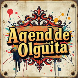 An antique-style street art poster featuring the phrase 'Agenda de Olguita'