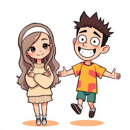 A pair of chibi avatars depicting a couple, each character separate from the other