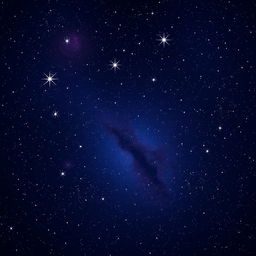 A stunning digital artwork of a starry night sky, filled with countless shimmering stars scattered across the deep, dark blue canvas of space