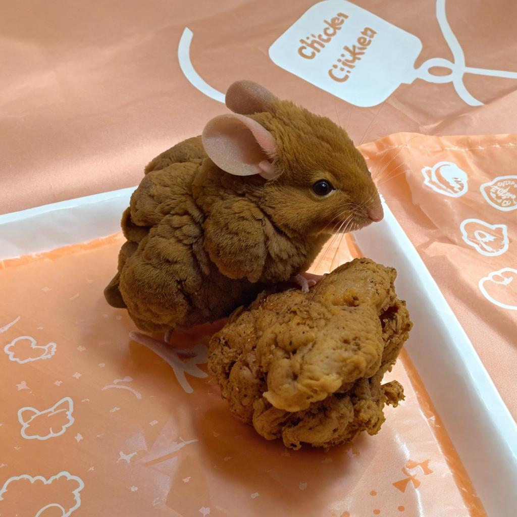 Make a mouse nibble the chicken