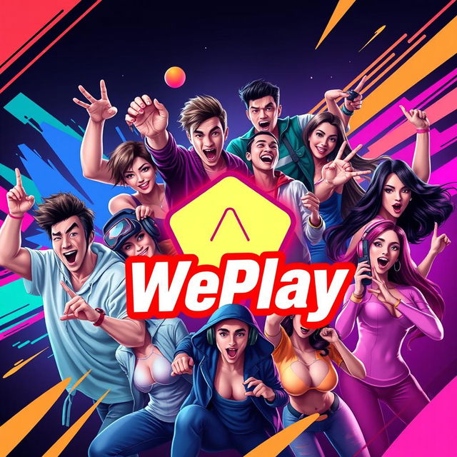A vibrant and engaging cover photo for a gaming community focused on the game WePlay