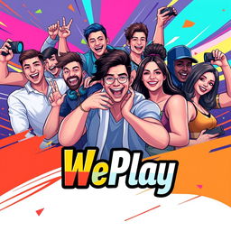 A vibrant and engaging cover photo for a gaming community focused on the game WePlay