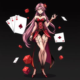 A tall, graceful female character embodying a casino theme