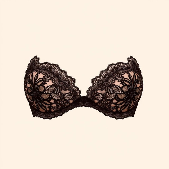 A luxurious bra design for a lingerie brand featuring elegant lace details and a sophisticated silhouette inspired by the models shown in picture 2 and 3