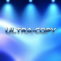 A high-resolution image featuring a prominently displayed logo that reads "ULTRA-COPY" in a sleek, modern font