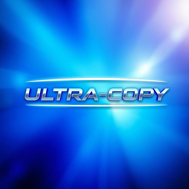 A high-resolution image featuring a prominently displayed logo that reads "ULTRA-COPY" in a sleek, modern font