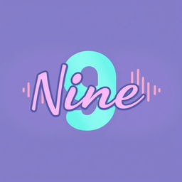 A logo design for a voice acting channel featuring the number 'Nine' in a modern, aesthetic style