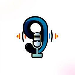 A logo design for a voice acting channel featuring the number '9' prominently