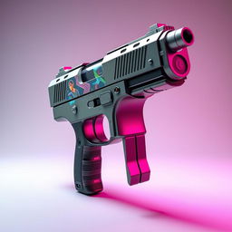 A creative photo montage of a smartphone transformed into a gun shape