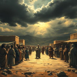 An imaginative artistic representation of an alternate history scenario where the prophet Isaiah never foretold about the Messiah