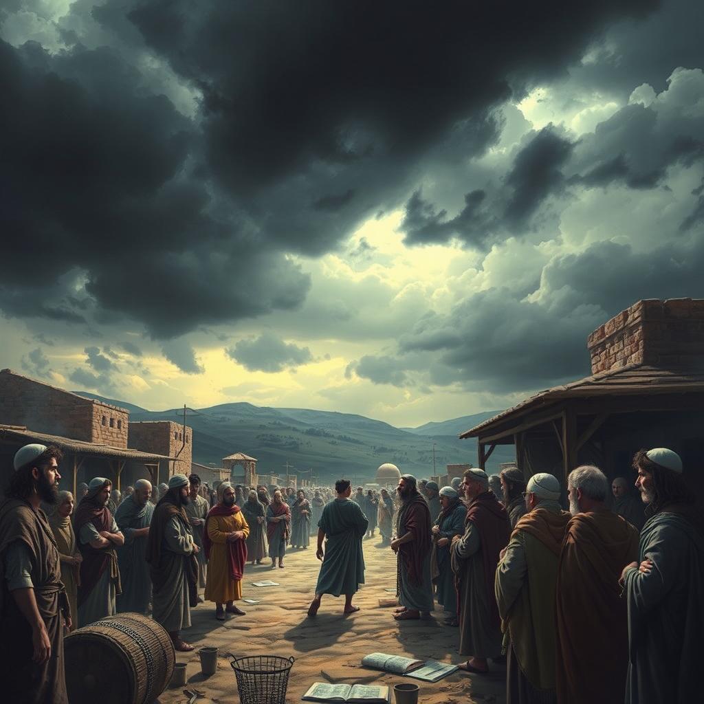 An imaginative artistic representation of an alternate history scenario where the prophet Isaiah never foretold about the Messiah