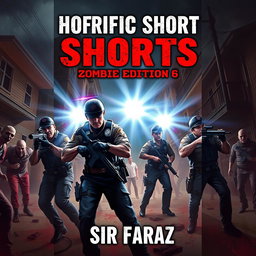 A captivating book cover for 'Horrific Shorts: Zombie Edition 6' by Sir Faraz