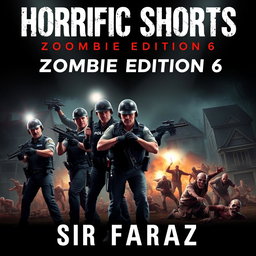 A thrilling book cover featuring the Zombie Eradication Tactical Unit (ZETU), a diverse group of brave police officers in tactical gear, poised for action in a zombie-infested neighborhood