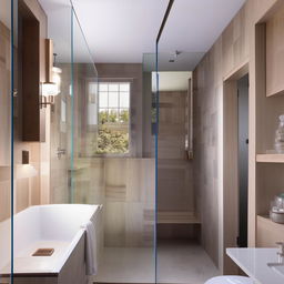 A stylish, functional, and well-lit 6 by 7 foot bathroom design with modern amenities