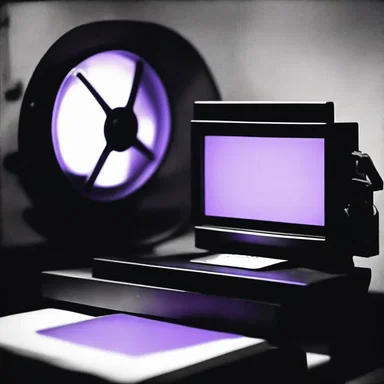 The actinism of the ultraviolet rays in the film projector causes the film to produce images on the screen.