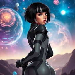 A mixed female leader named Anna, representing an interdimensional dominion known as the Cosmonauts