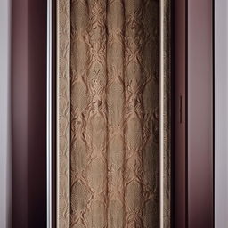 A lavish, elegantly printed sliding wardrobe featuring intricate patterns and rich colors.