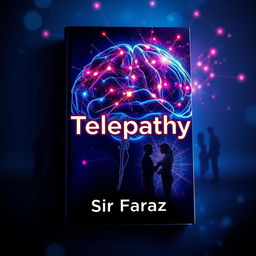 A captivating book cover for the title "Telepathy" by Sir Faraz, set in a futuristic world