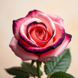 A highly detailed, hyperrealistic close-up of a single vibrant rose