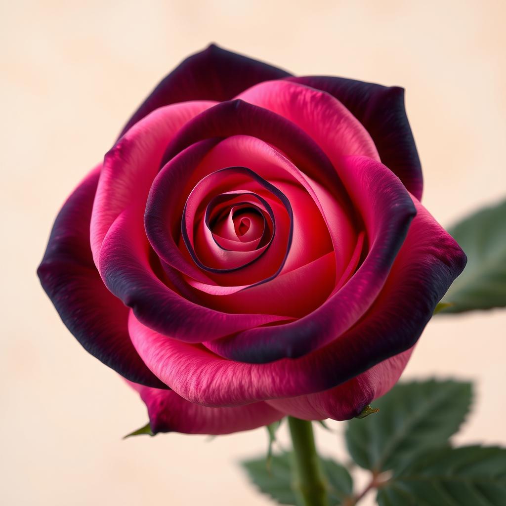 A highly detailed, hyperrealistic close-up of a single vibrant rose