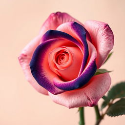A highly detailed, hyperrealistic close-up of a single vibrant rose