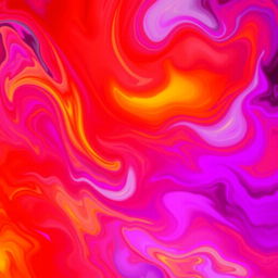 A vibrant and colorful abstract artwork featuring a blend of red transitioning smoothly into purple hues