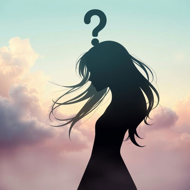 An abstract representation of an anonymous girl shadow figure, embodying a mix of femininity and masculinity