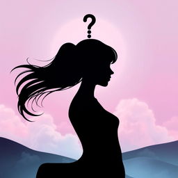 An abstract representation of an anonymous girl shadow figure, embodying a mix of femininity and masculinity